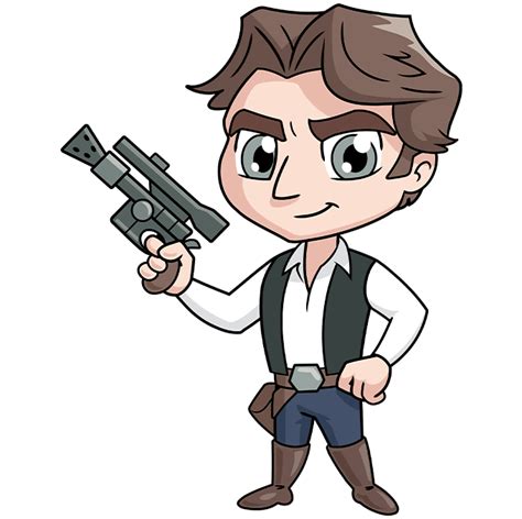 How To Draw Chibi Han Solo From Star Wars Really Easy Drawing Tutorial