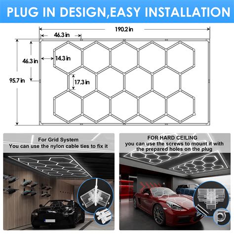 Modern Hexagon Garage Light Higher Brightness 660w 79200 Lumens