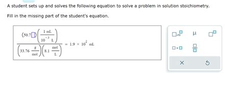 Solved A Student Sets Up And Solves The Following Equation Chegg