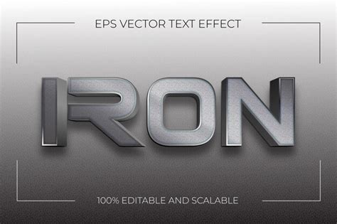 Effet De Texte 3d En Fer Vecteur Premium