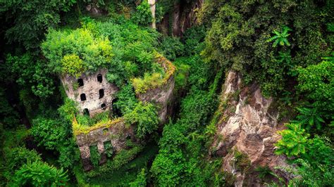 Old Abandoned Mill In Vallone Dei Mulini Sorrento Napoli Italy