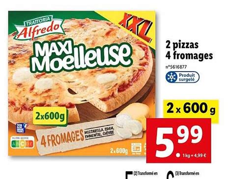 Promo Pizzas Fromages Alfredo Chez Lidl Icatalogue Fr