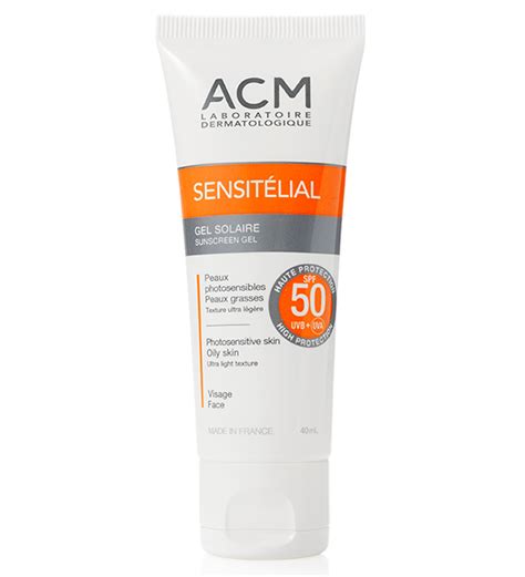 Acm Sensitélial Gel solaire Spf 50 40 ml Santé Para