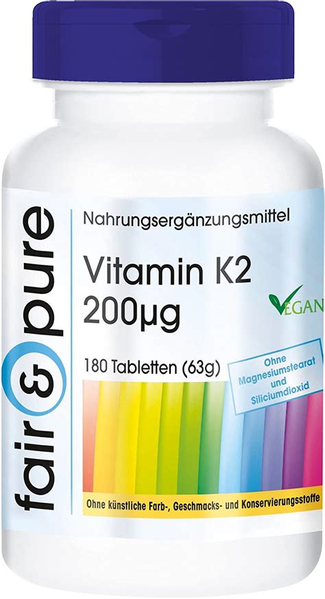 Fair Pure Vitamine K2 200mcg Natuurlijke Menaquinone MK 7