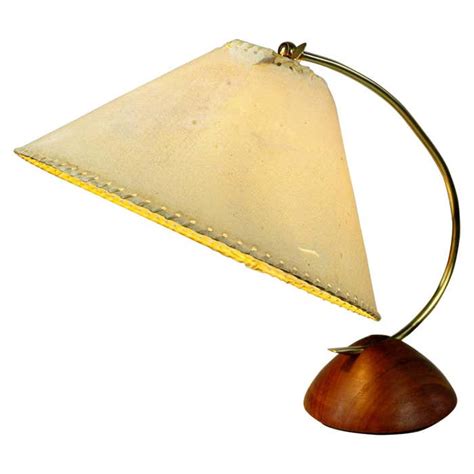 Scandinavian Modern Teak And Brass Table Lamp With Original Paper Shade For Sale At 1stdibs