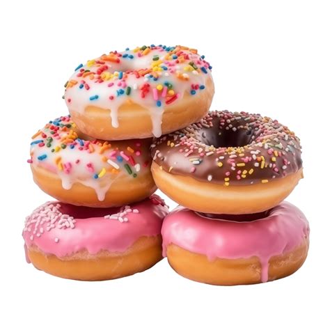 Ai Generated Pile Of Ring Doughnuts Covered In Sprinkles Donuts With