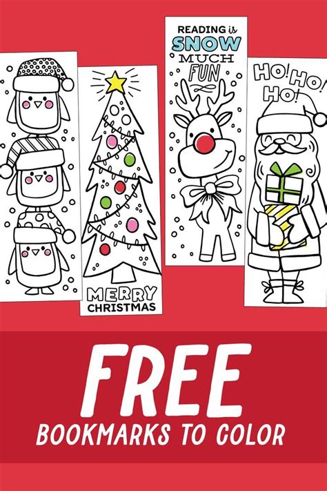 Free Christmas Bookmarks To Color Christmas School School Holidays