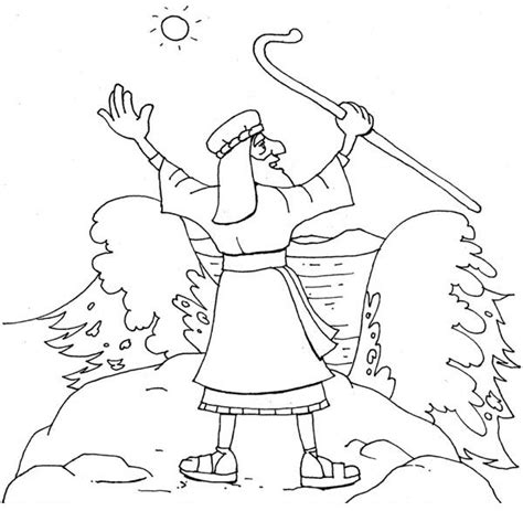 Moses About To Divide Red Sea Coloring Page Color Luna