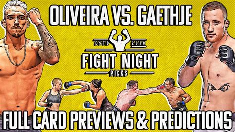 Ufc 274 Oliveira Vs Gaethje Full Card Previews And Predictions Youtube