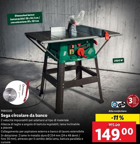 Parkside Sega Circolare Da Banco Offerta Di Lidl