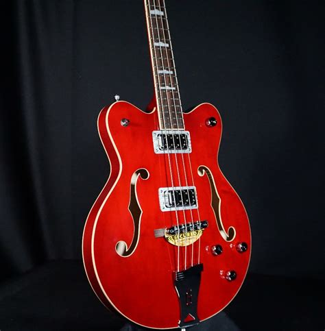 Gretsch G5442bdc Electromatic Hollow Body Short Scale Bass Trans Red Streetsoundsnyc