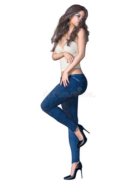 Sexy Girl Blue Jeans Stock Illustrations 203 Sexy Girl Blue Jeans