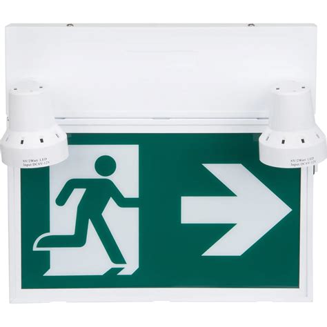 Running Man Led Exit Sign With Lights Hardwired Steel Hollistons Inc
