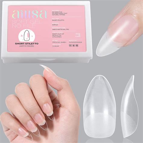 Amazon Aillsa Short Stiletto Nail Tips Upgraded Matte Soft Gel