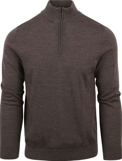 Profuomo Half Zip Trui Merino Blauw Ppuj G M Online Bestellen