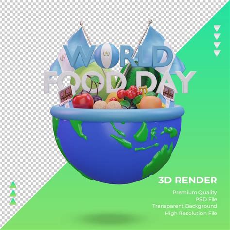 Premium Psd 3d World Food Day Guatemala Rendering Front View