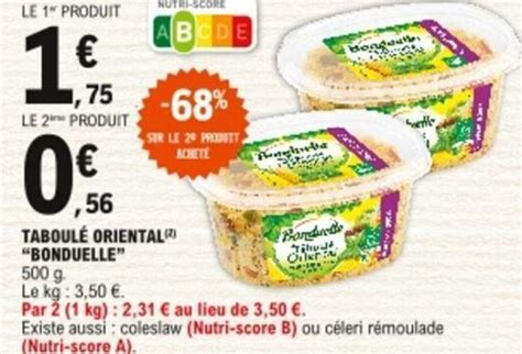 Promo Taboul Oriental Bonduelle Chez E Leclerc