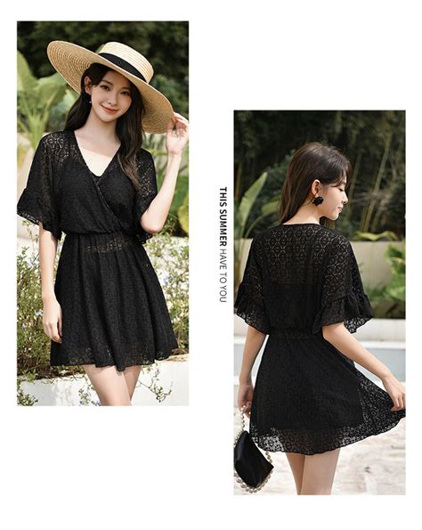 遮手臂 大腿 屁屁 肚肚浪漫深V罩衫SJ 三件式 比基尼 BIKINI 遊泳衣 XL 蝦皮購物