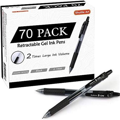 Amazon Shuttle Art Black Gel Pens Pack Retractable Medium