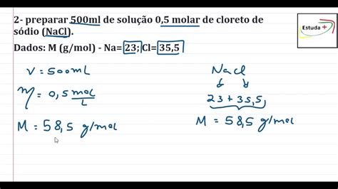 Calculando A Massa Por Meio Da Concentra O Youtube