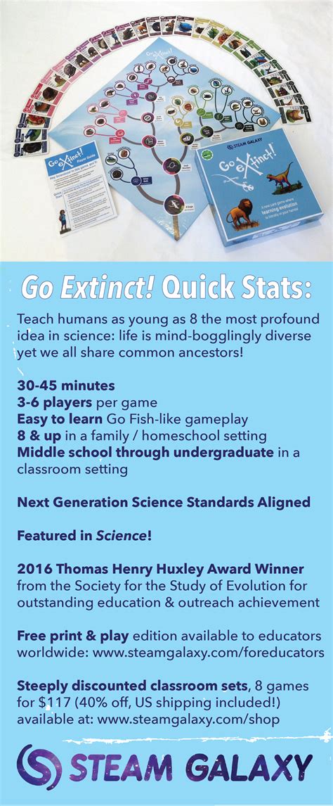 Education: Go Extinct! Board Game – myFOSSIL