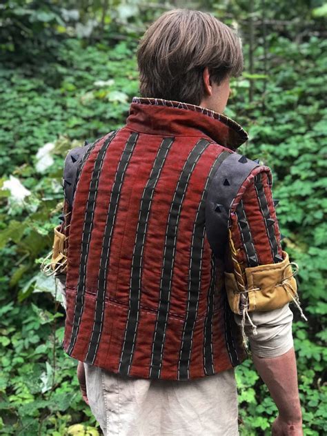 Eskel Red Gambeson With Thorns Witcher 3 Medieval Larp And Sca Etsy