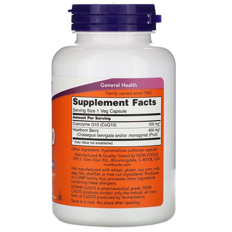 Now Foods Coq With Hawthorn Berry Mg Veg Capsules Iherb