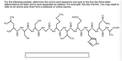 Solved For the following peptide, determine the amino acid | Chegg.com