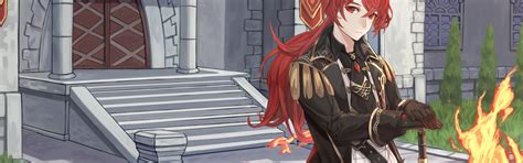 2880x900 Resolution Diluc Genshin Impact Portrait 2880x900 Resolution