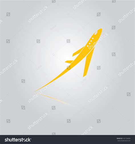 Vector Orange Airplane Icon Vector Airplane Stock Vector Royalty Free