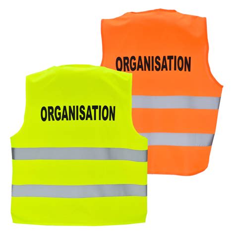 Gilet de travail fluo personnalisé Organisation Gilets de sécurité