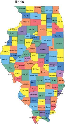 Illinois PowerPoint Map - Counties