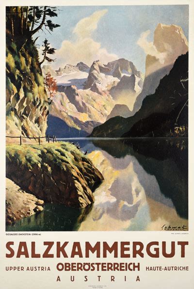 Original Vintage Poster Salzkammergut Upper Austria Designed By