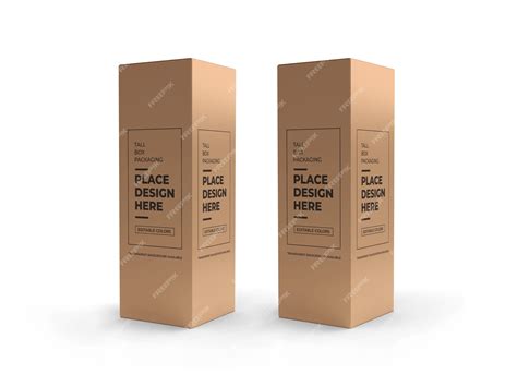 Premium Psd Tall Box Packaging Mockup Design Isolated