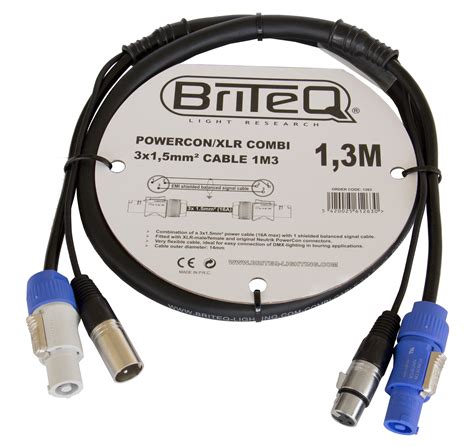 Briteq Combined Cables POWERCON XLR COMBI 3x1 5mm² CABLE 1M3