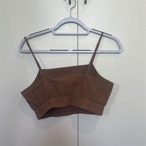 Nude Lucy Brown Crop Top Size Small Never Worn Depop