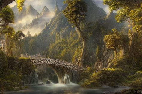 Lexica Rivendell From Lord Of The Rings Matte Painting By Yanick