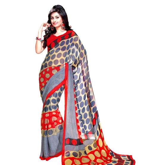 Saree Swarg Multicoloured Georgette Saree Buy Saree Swarg