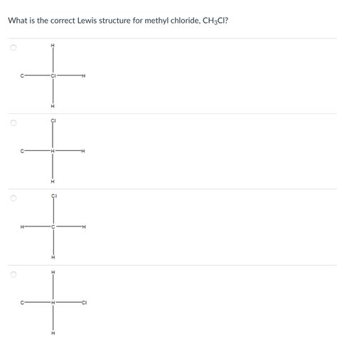 Solved What is the correct Lewis structure for methyl | Chegg.com