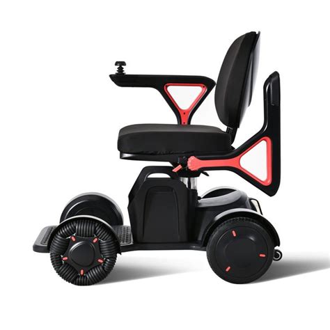 A Black And Red Scooter With Wheels