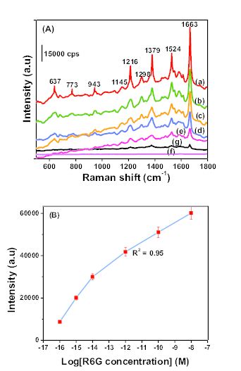 A Representative Sers Spectra Of Rhodamine 6g R6g On Agaunh3