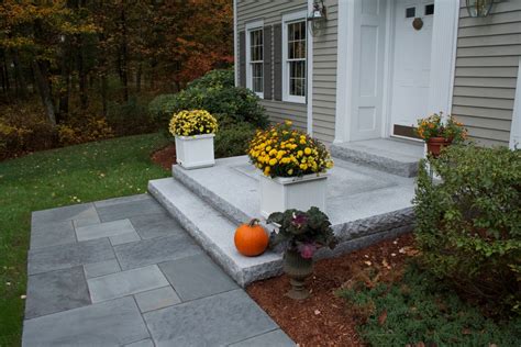 Large Granite Entrance With Bluestone Walkway Traditional Exterior Boston By Natural