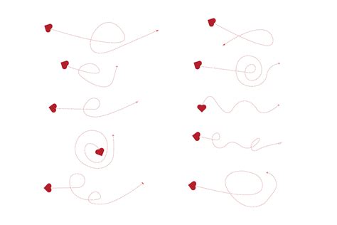 Set Of Dashed Line Heart Arrows Graphic By Samira Mammadova