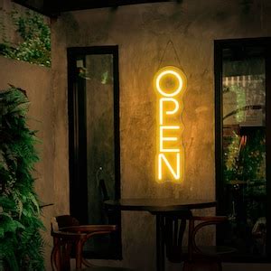 Open Neon Sign, Custom Neon Sign,vertical Open Sign Led, Led Open Sign ...