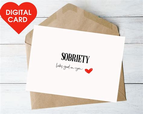 Printable Sobriety Card Digital Valentines Card Sobriety Anniversary