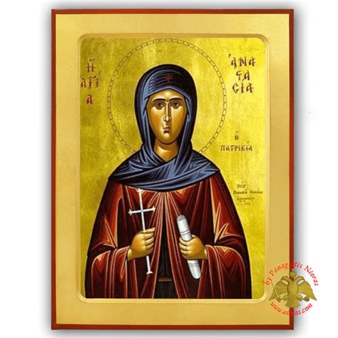 Saint Anastasia The Patrician Byzantine Wooden Icon Saints Female