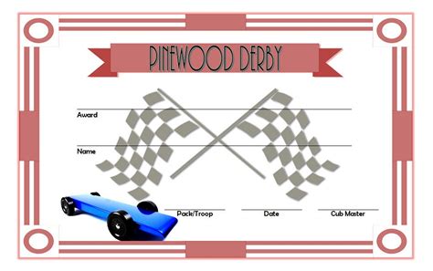 Pinewood Derby Certificate Template 3 Paddle Templates