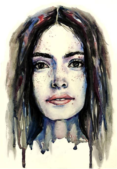 Cool Colored Watercolor Face Painting By Hannah Sutherland