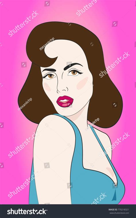 Pop Art Sexy Woman Looks Over 库存矢量图（免版税）770218321 Shutterstock