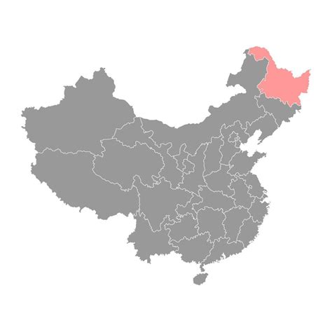 Heilongjiang Province Map Administrative Divisions Of China Vector